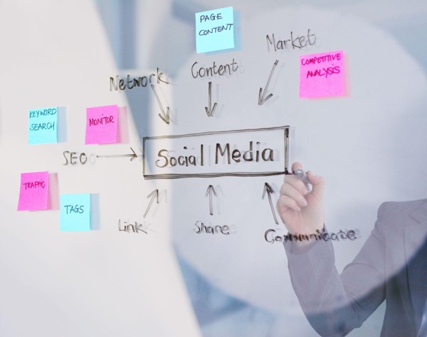 Social media marketing professional creating branded content and managing digital campaigns for business growth.